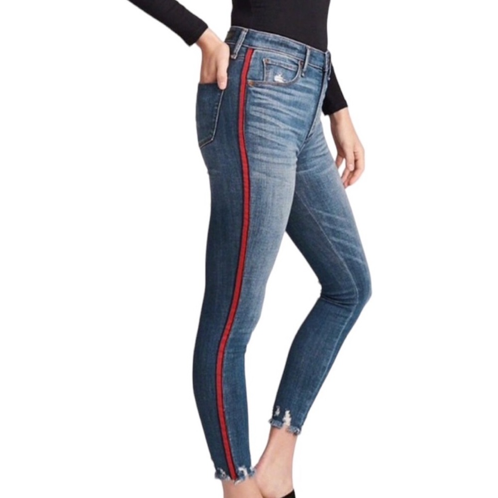 Abercrombie and fitch high-waist skinny jeans with ribbon side detail